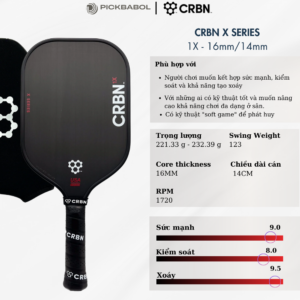 Vợt Pickleball CRBN ¹ X Series (Elongated Paddle) - 16MM