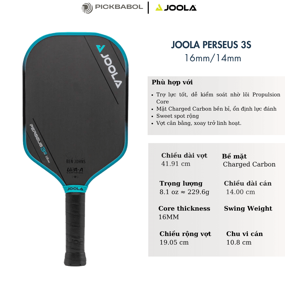 Vợt Pickleball JOOLA Ben Johns Perseus 3S - 16MM
