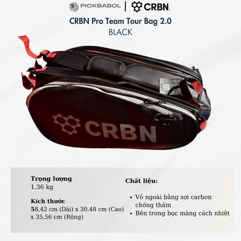 Túi Pickleball CRBN Pro Team Tour Bag 2.0 - Black