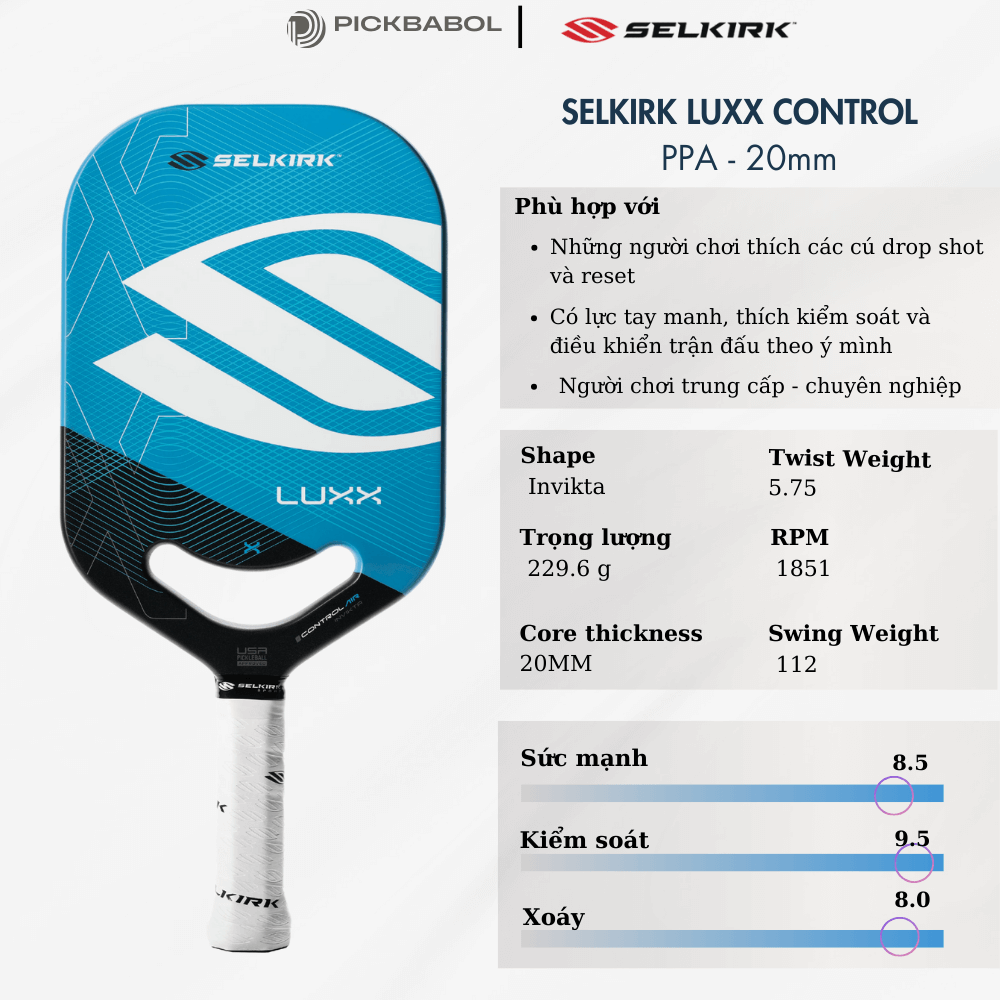 Vợt Pickleball Selkirk LUXX Control Air Invikta - PPA