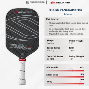 Vợt Pickleball Selkrik Vanguard Pro Invikta HCM