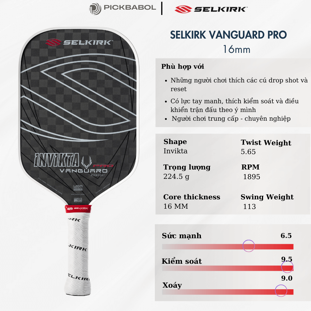 Vợt Pickleball Selkirk Vanguard Pro - Invikta