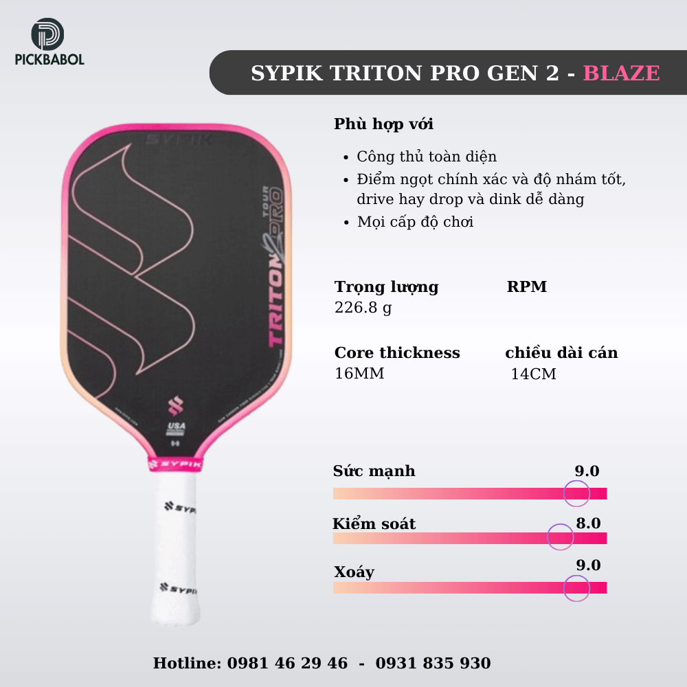 Vợt Pickleball Sypik Triton Pro Gen 2 - Blaze