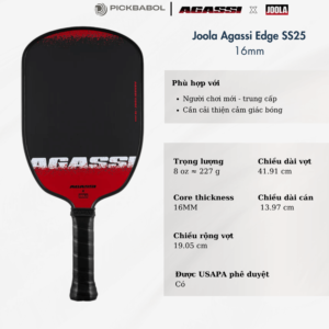 Vợt Pickleball Joola Agassi & Graf Edge SS25 - 16MM