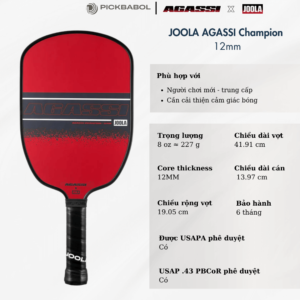 Vợt pickleball JOOLA Agassi Champion - 12mm