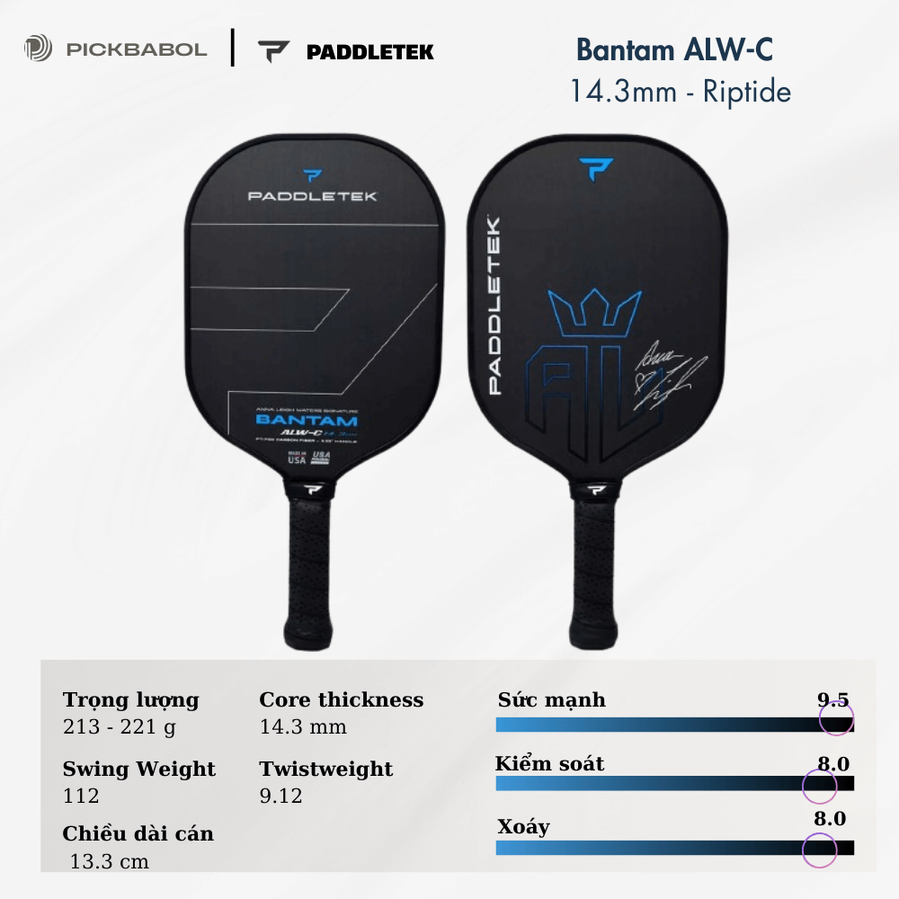 Vợt Pickleball PADDLETEK Bantam ALW-C 14.3MM