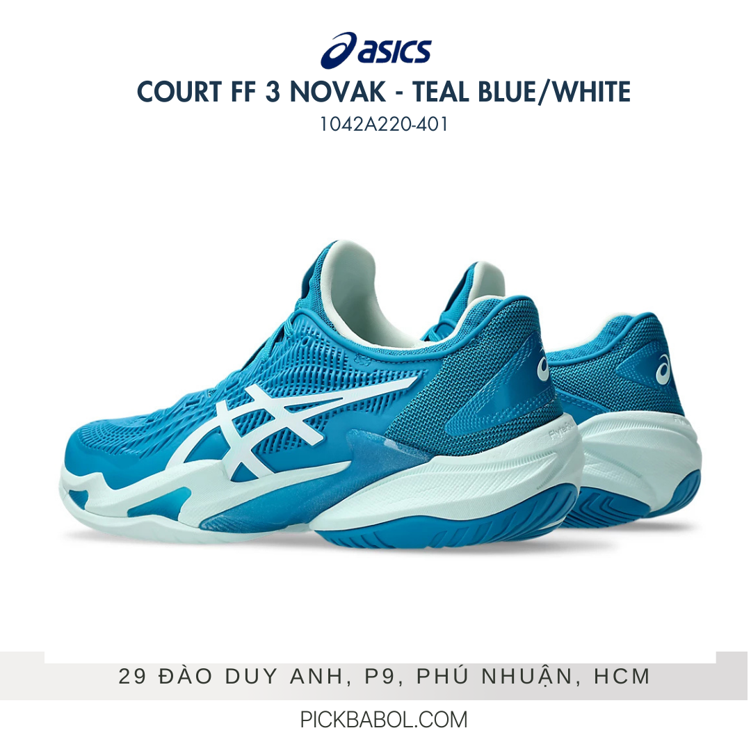 Giày Tennis/Pickleball Asics FF3 NOVAK - TEAL BLUE/WHITE