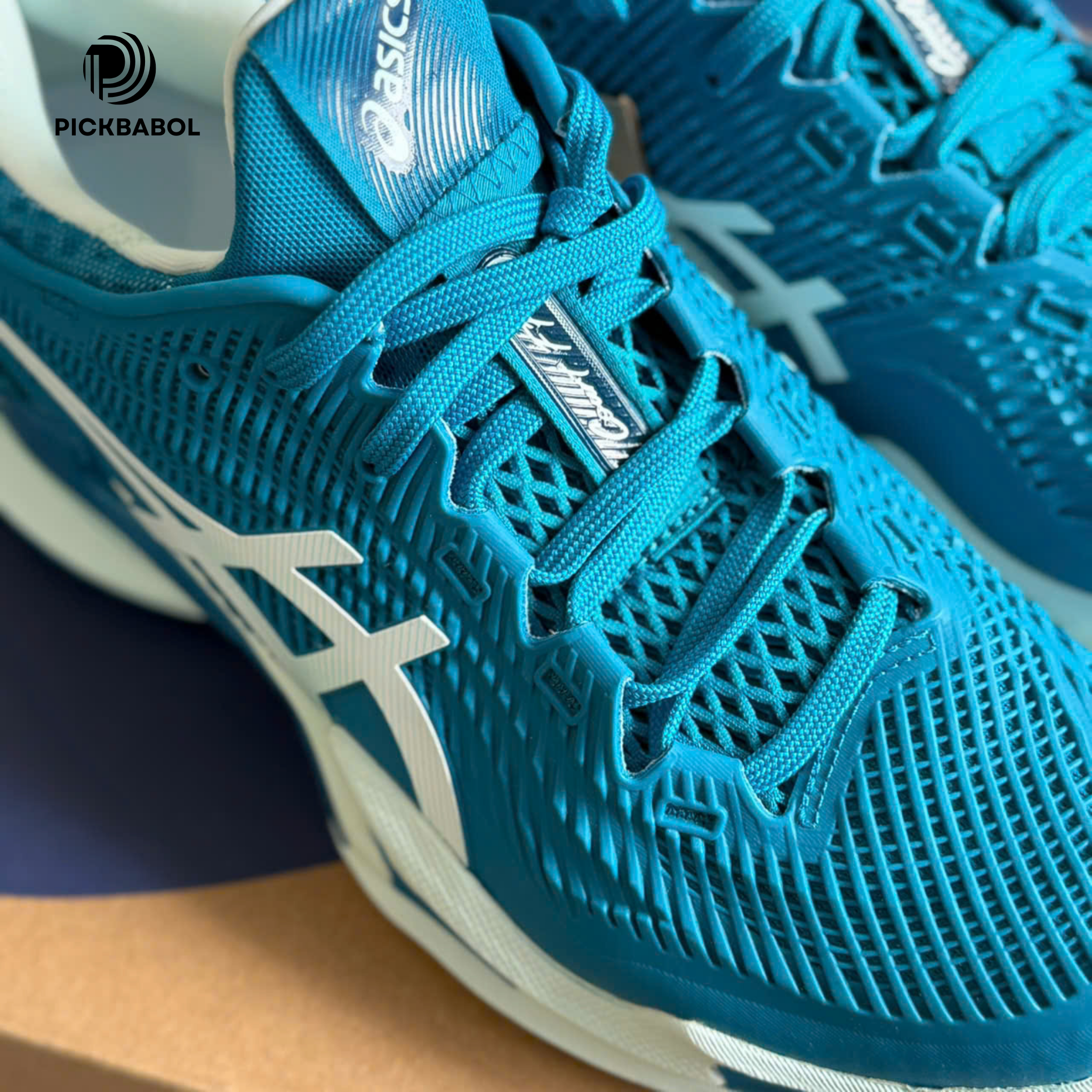 Giày Tennis/Pickleball Asics FF3 NOVAK - TEAL BLUE/WHITE