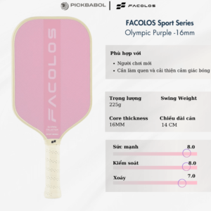 Vợt Pickleball FACOLOS Sport Series 16MM - Olympic Pink