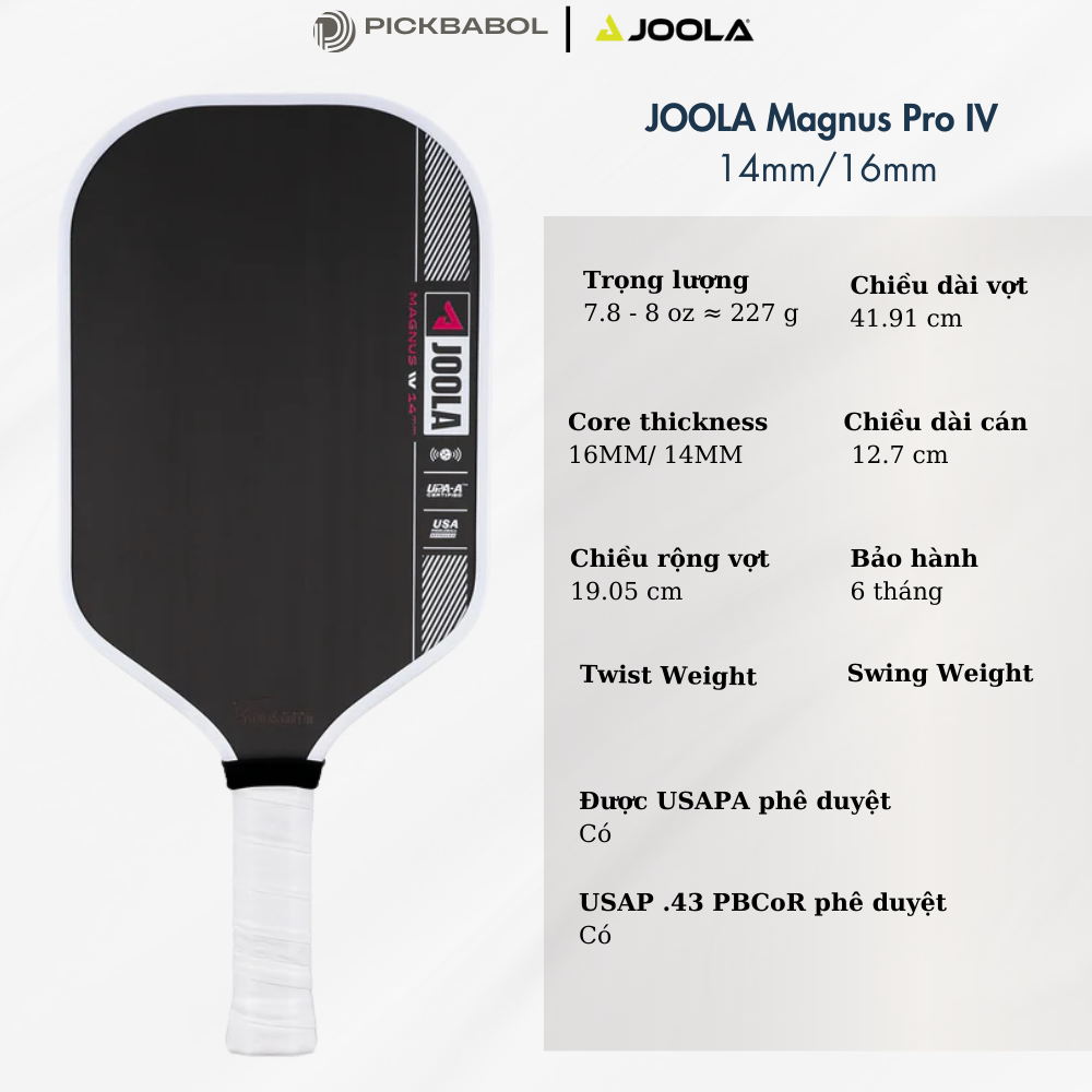 Vợt Pickleball Joola Magnus Pro IV - 14MM/16MM