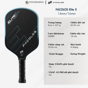 Vợt Pickleball FACOLOS ELITE X - 16MM
