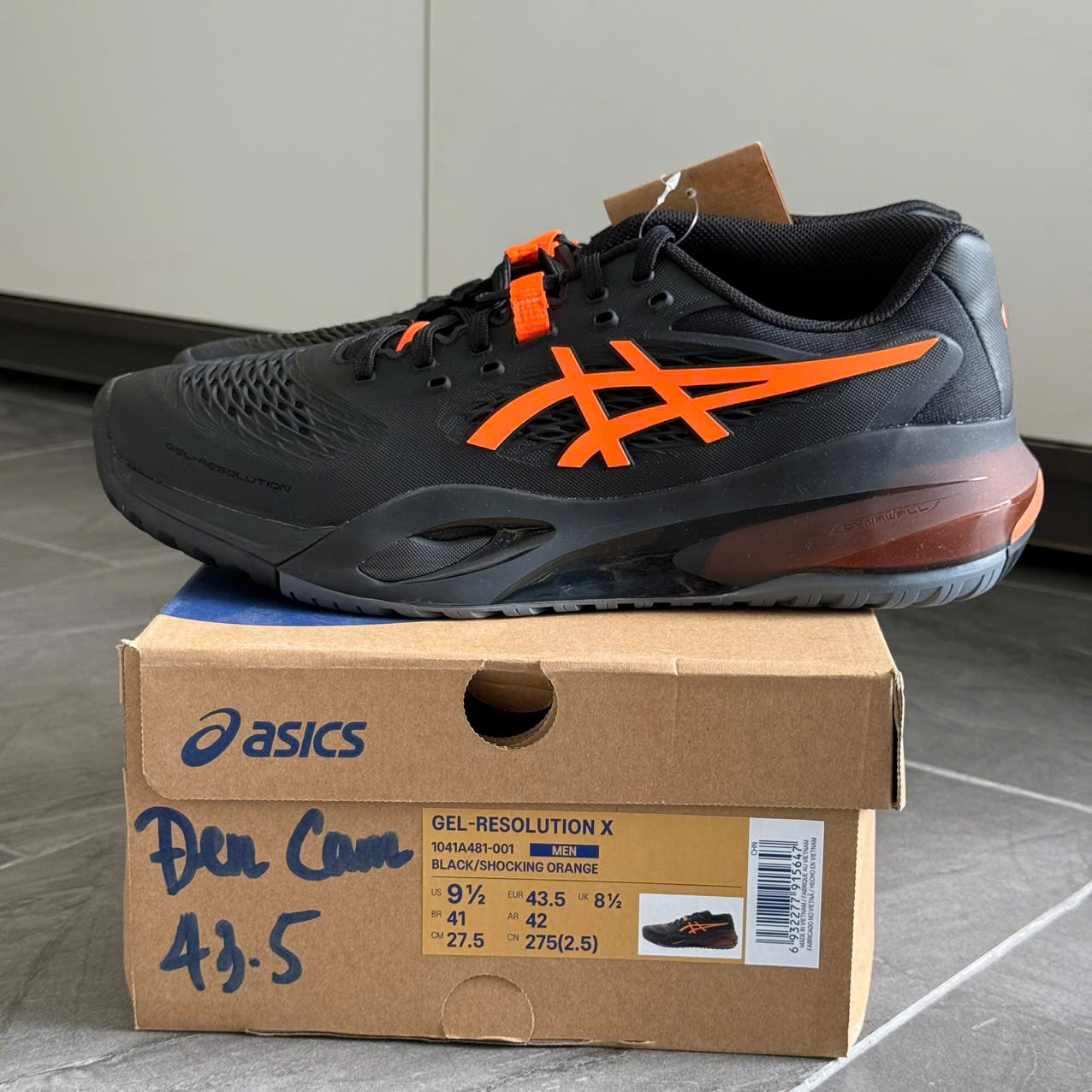 Giày Asics GEL-RESOLUTION X Black/Shocking Orange