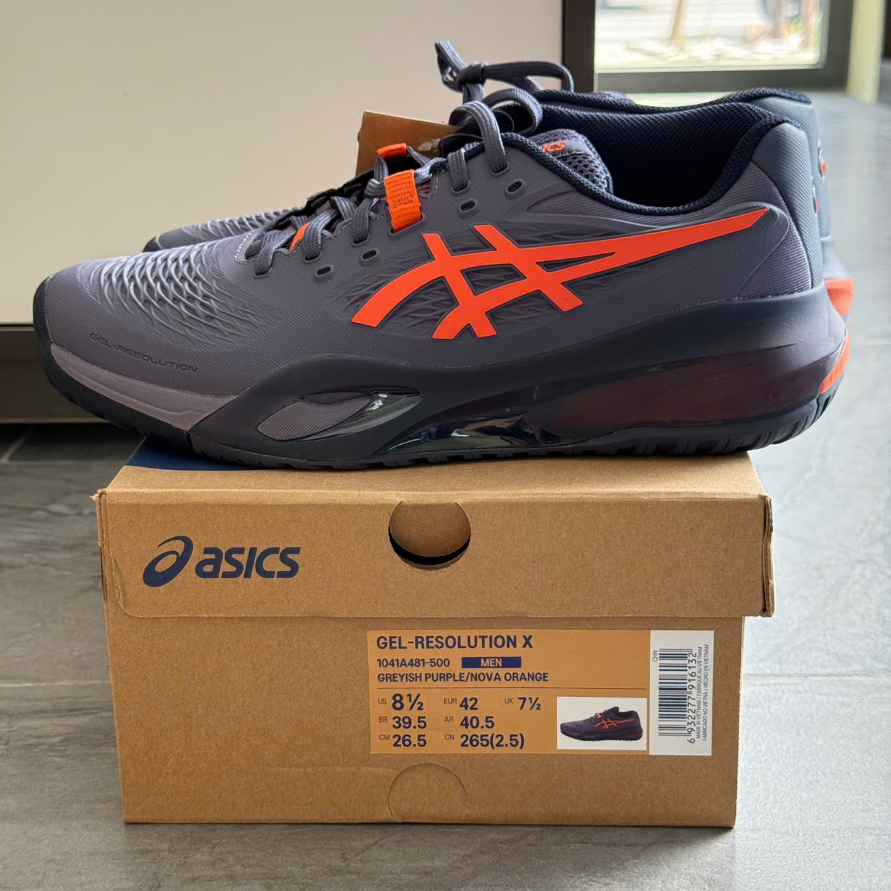 Giày Asics GEL-RESOLUTION X GREYISH PURPLE/NOVA ORANGE