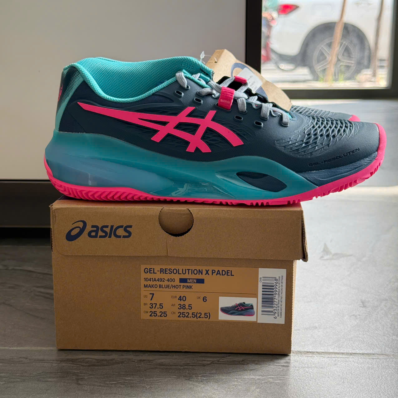 Giày Asics GEL-RESOLUTION X PADEL - Mako Blue/Hot Pink