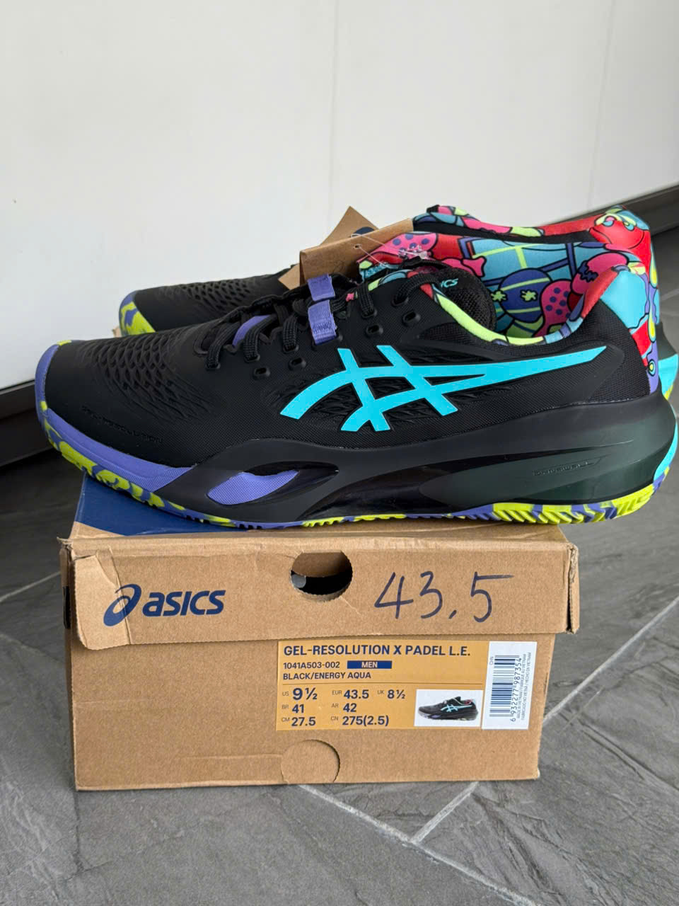 Giày Asics GEL-RESOLUTION X PADEL L.E. Black/Energy Aqua