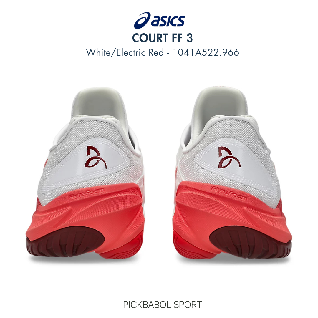 Giày tennis/pickleball COURT FF 3 NOVAK - White/Electric Red 1041A522.966
