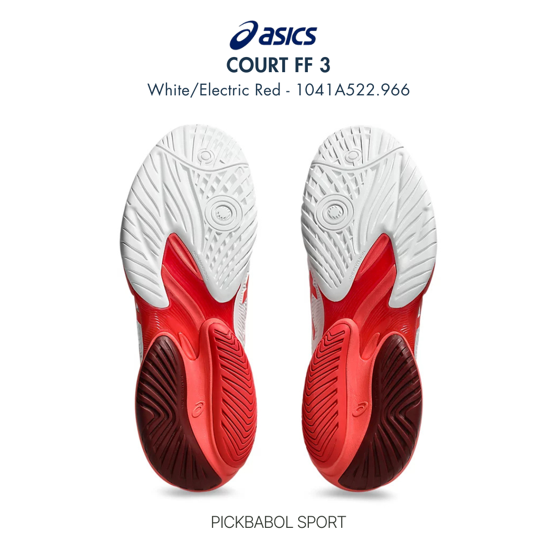 Giày tennis/pickleball COURT FF 3 NOVAK - White/Electric Red 1041A522.966