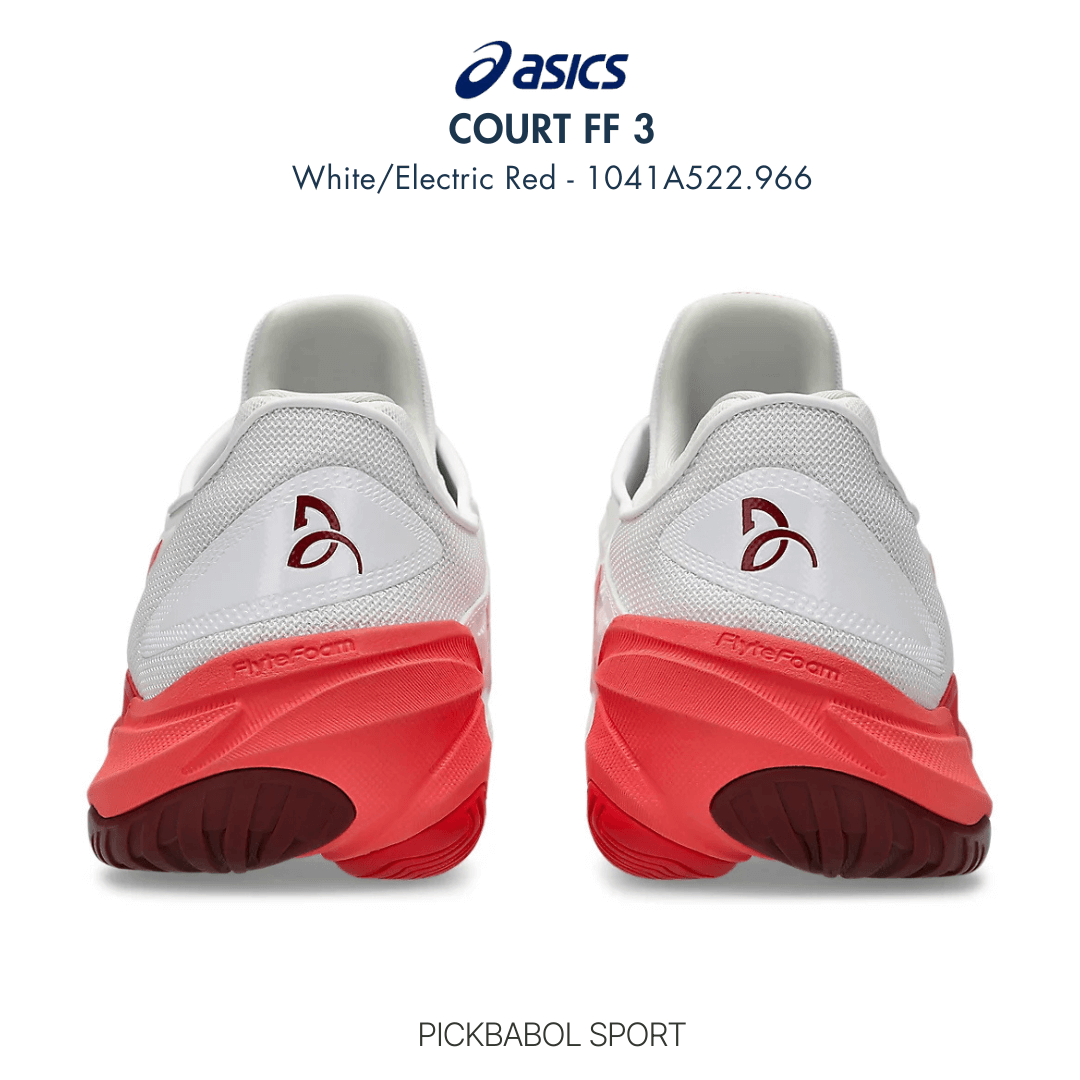 Giày Asics COURT FF 3 NOVAK - WHITE/ELECTRIC RED - 1041A522-966