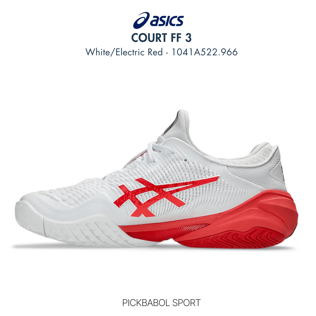 Giày Asics COURT FF 3 NOVAK - WHITE/ELECTRIC RED - 1041A522-966