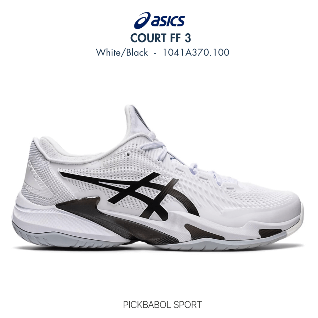 Giày Pickleball/Tennis Asics COURT FF 3 -  White/Black - 1041A370.100