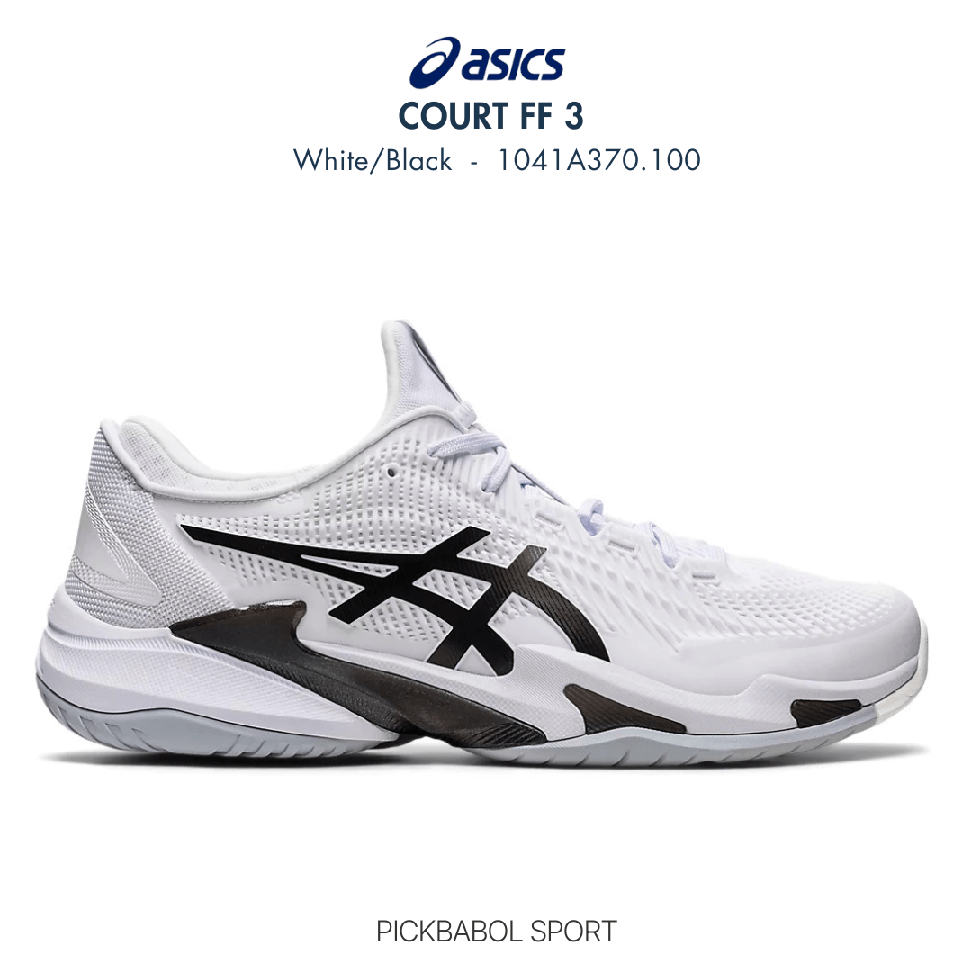 Giày Pickleball/Tennis Asics COURT FF 3 - White/Black - 1041A370.100