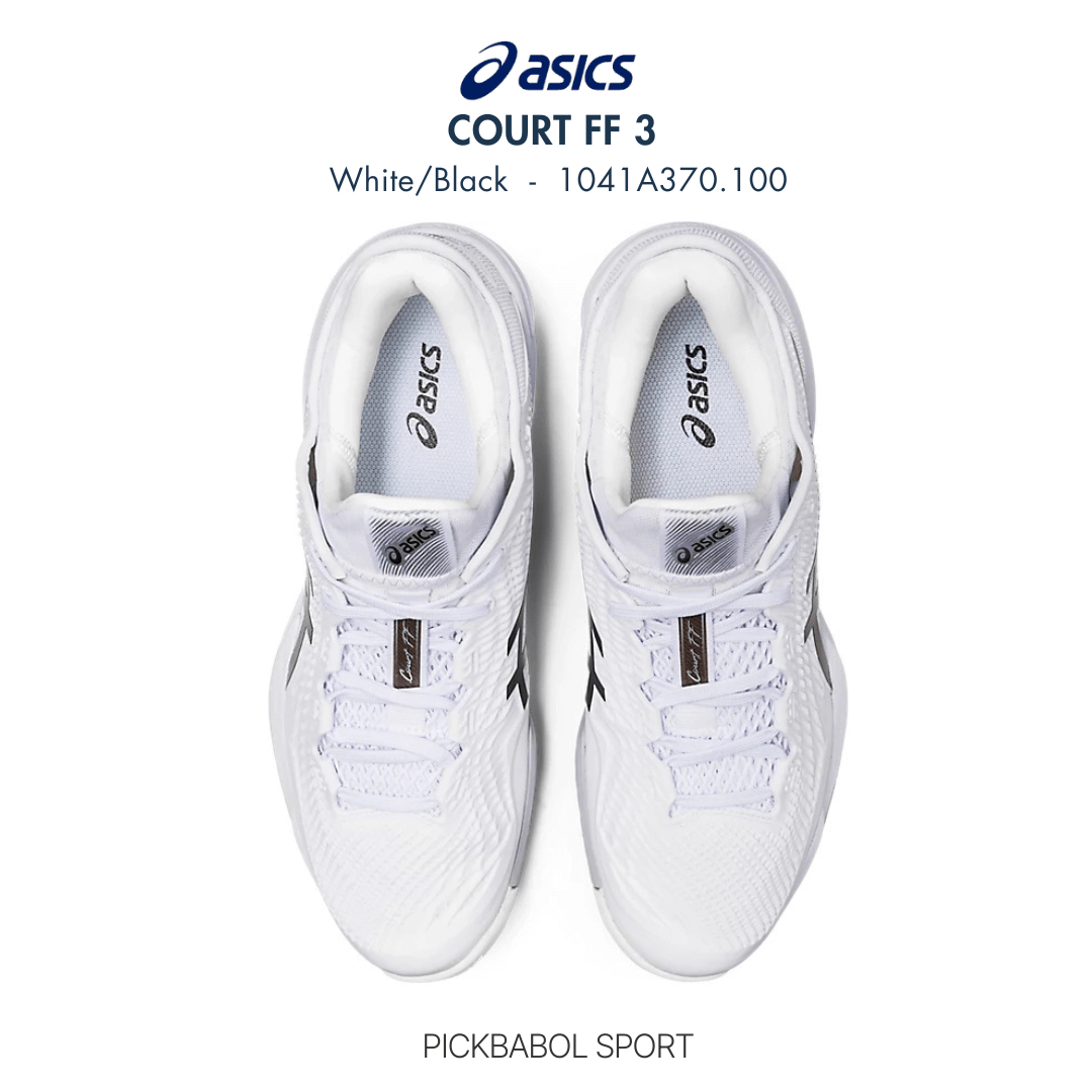 Giày Pickleball/Tennis Asics COURT FF 3 - White/Black - 1041A370.100