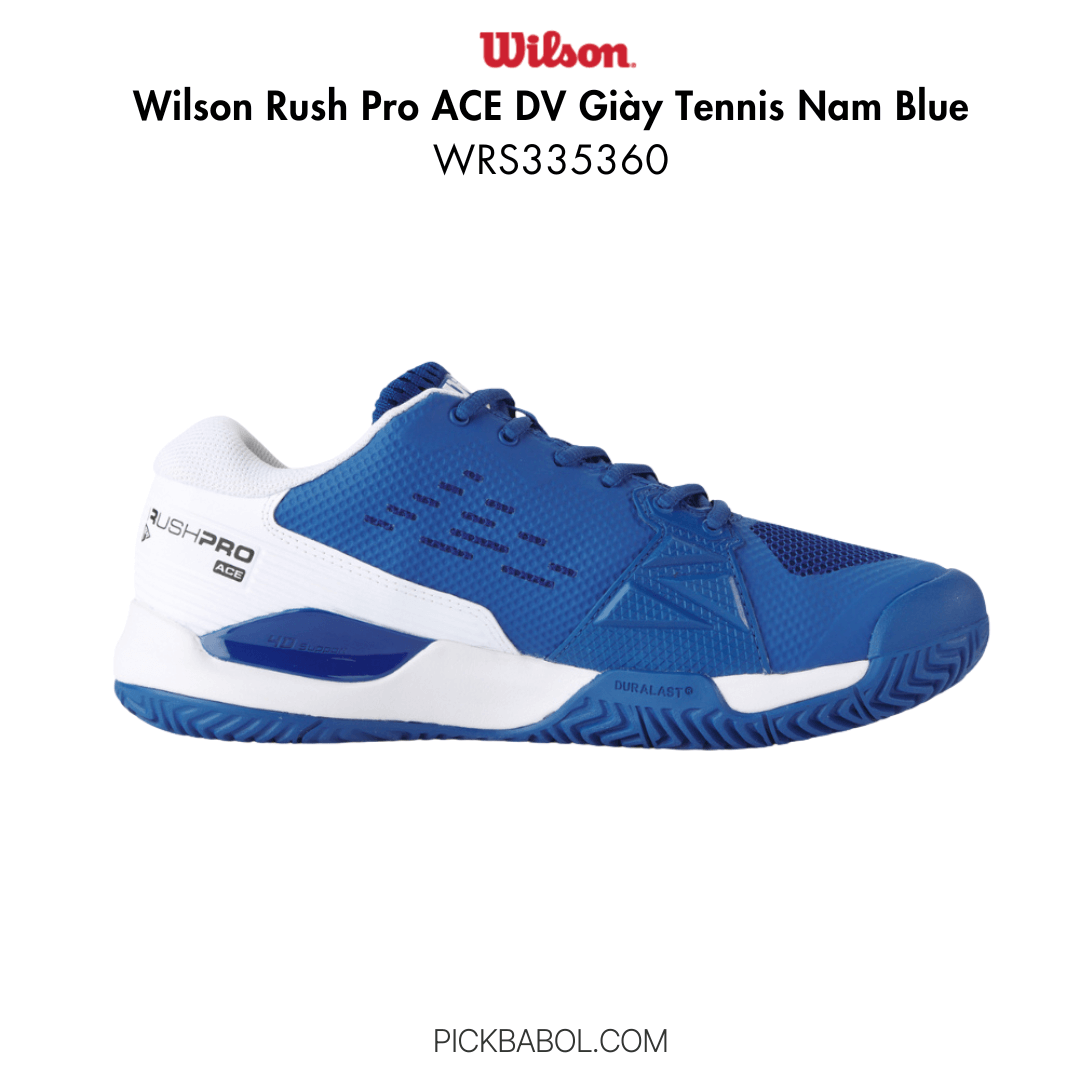 Giày Tennis Nam Wilson Rush Pro ACE D V – Màu Xanh | Mã WRS335360