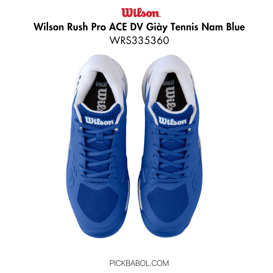 Giày Tennis Nam Wilson Rush Pro ACE D V – Màu Xanh | Mã WRS335360