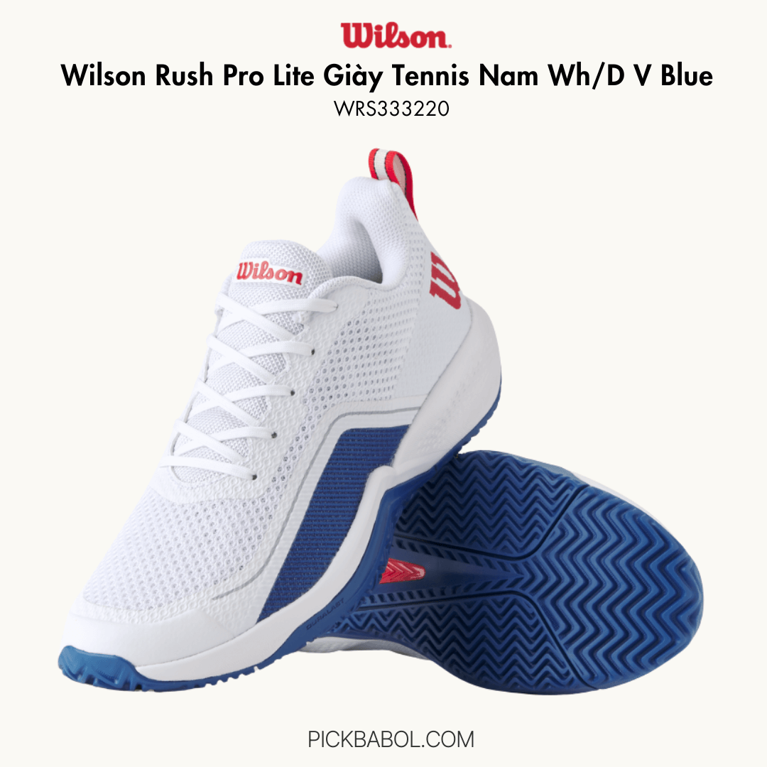 Giày Tennis Wilson Rush Pro Lite Nam Wh/D V Blue WRS333220