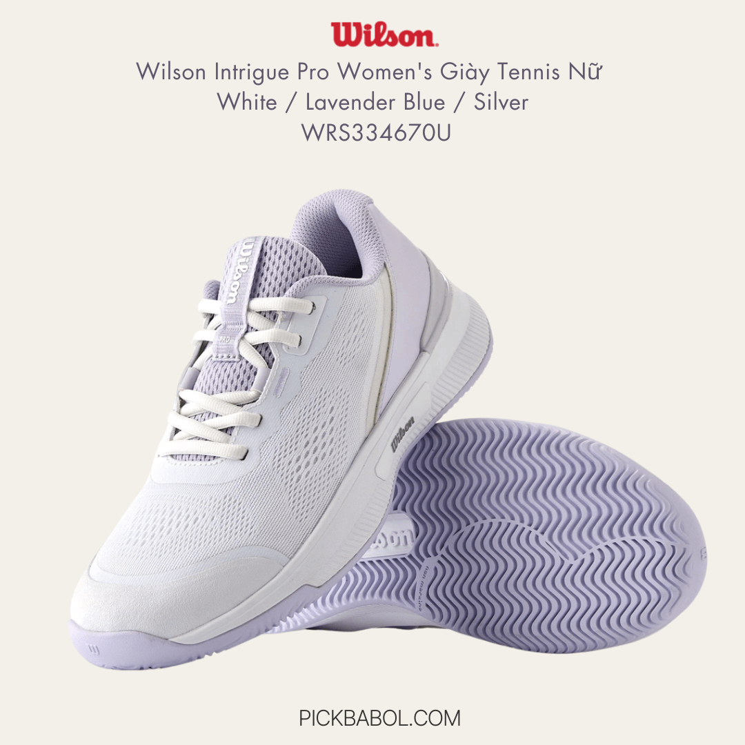 Giày Wilson Intrigue Pro Women's - White / Lavender Blue / Silver- WRS334670U