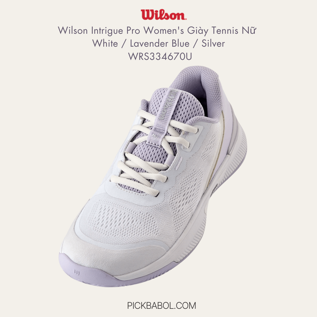Giày Wilson Intrigue Pro Women's - White / Lavender Blue / Silver- WRS334670U