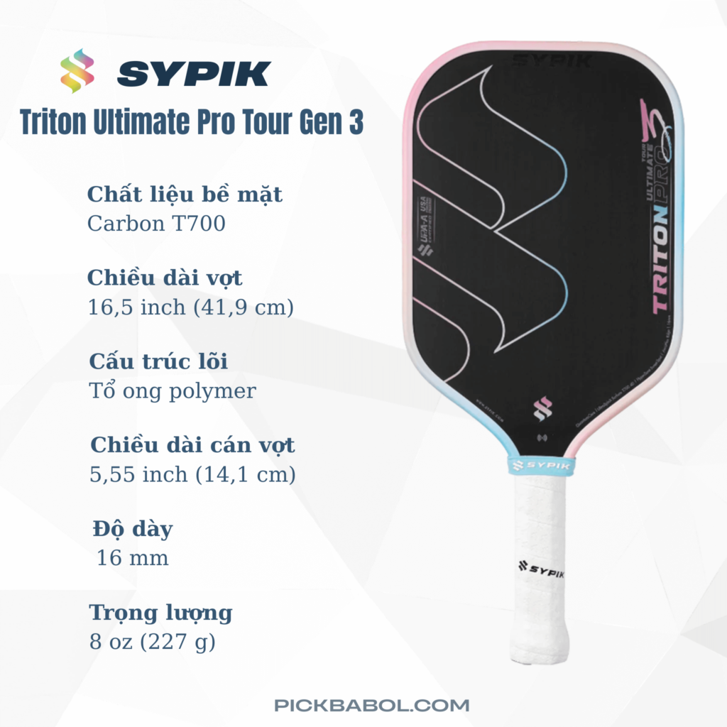 Vợt Pickleball Sypik Triton Ultimate Pro Tour Gen 3