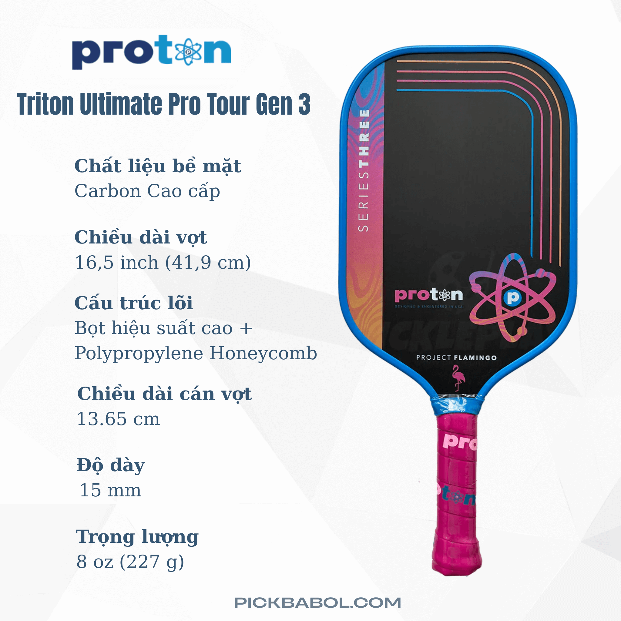 50 (1) Vợt Pickleball Project Flamingo – Series Three