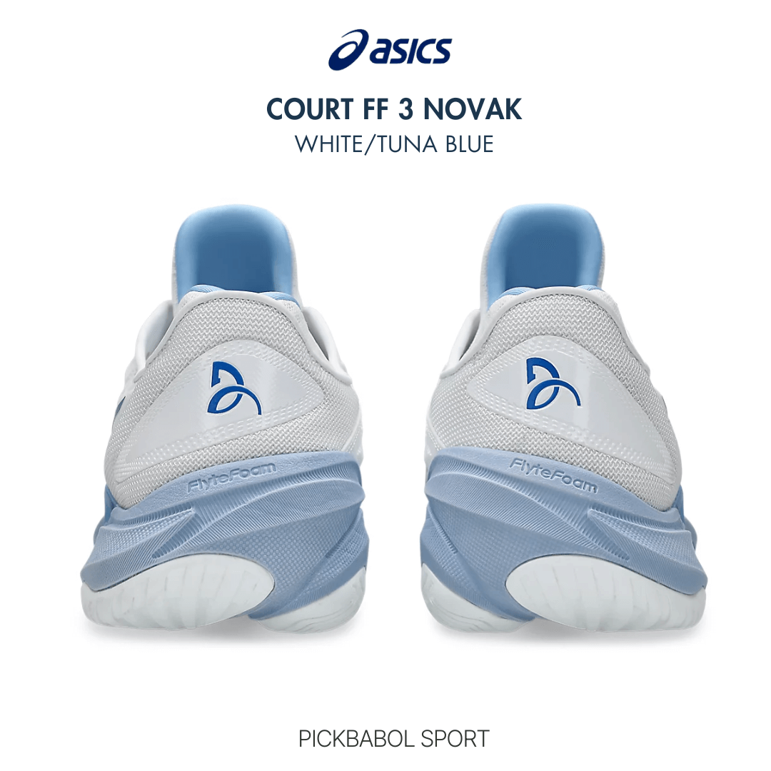Giày Pickleball ASICS COURT FF 3 NOVAK - WHITE/TUNA BLUE