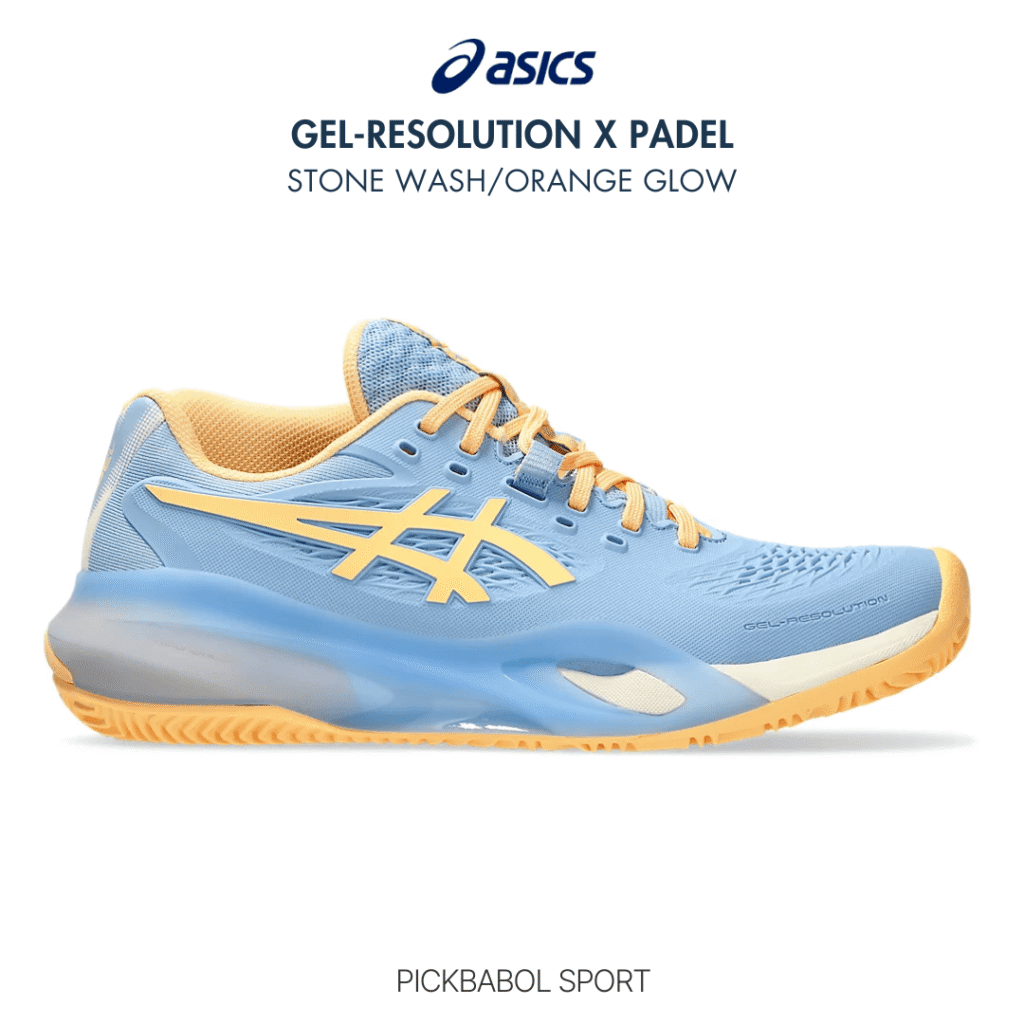 Giày Pickleball Asics GEL-RESOLUTION X PADEL - STONE WASH/ORANGE GLOW
