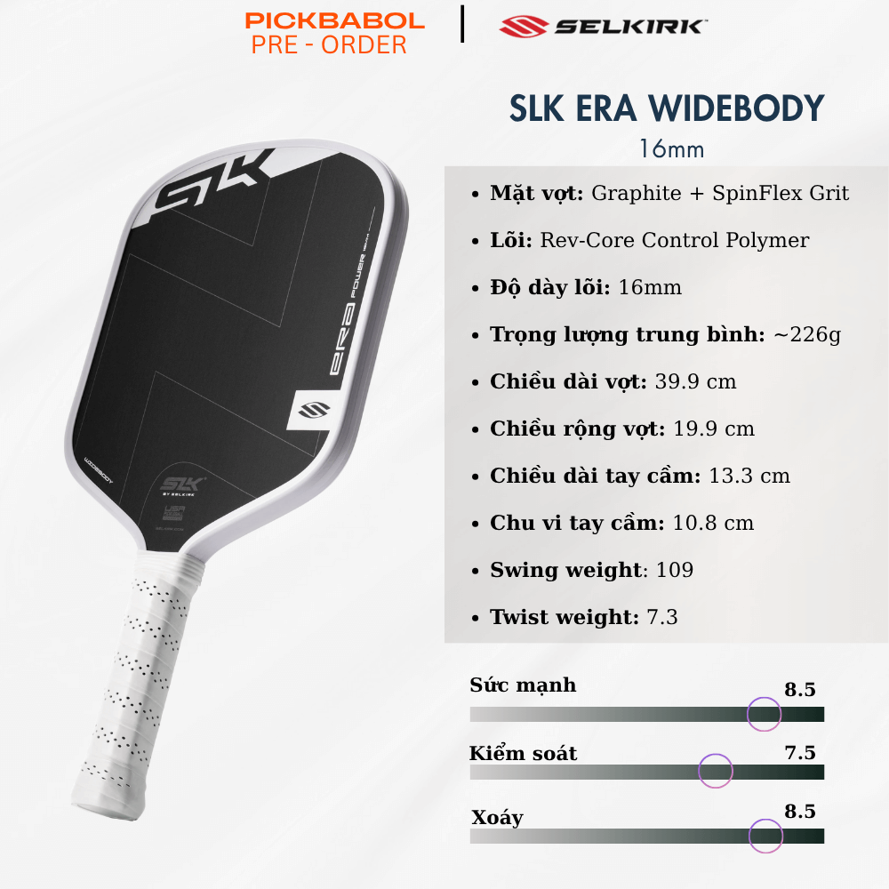 Vợt Pickleball SLK ERA Power Widebody Vợt Pickleball SLK ERA Power Widebody