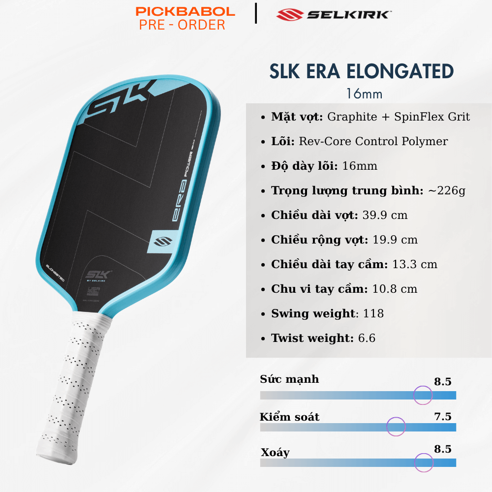 Vợt Pickleball SLK ERA Power Elongated