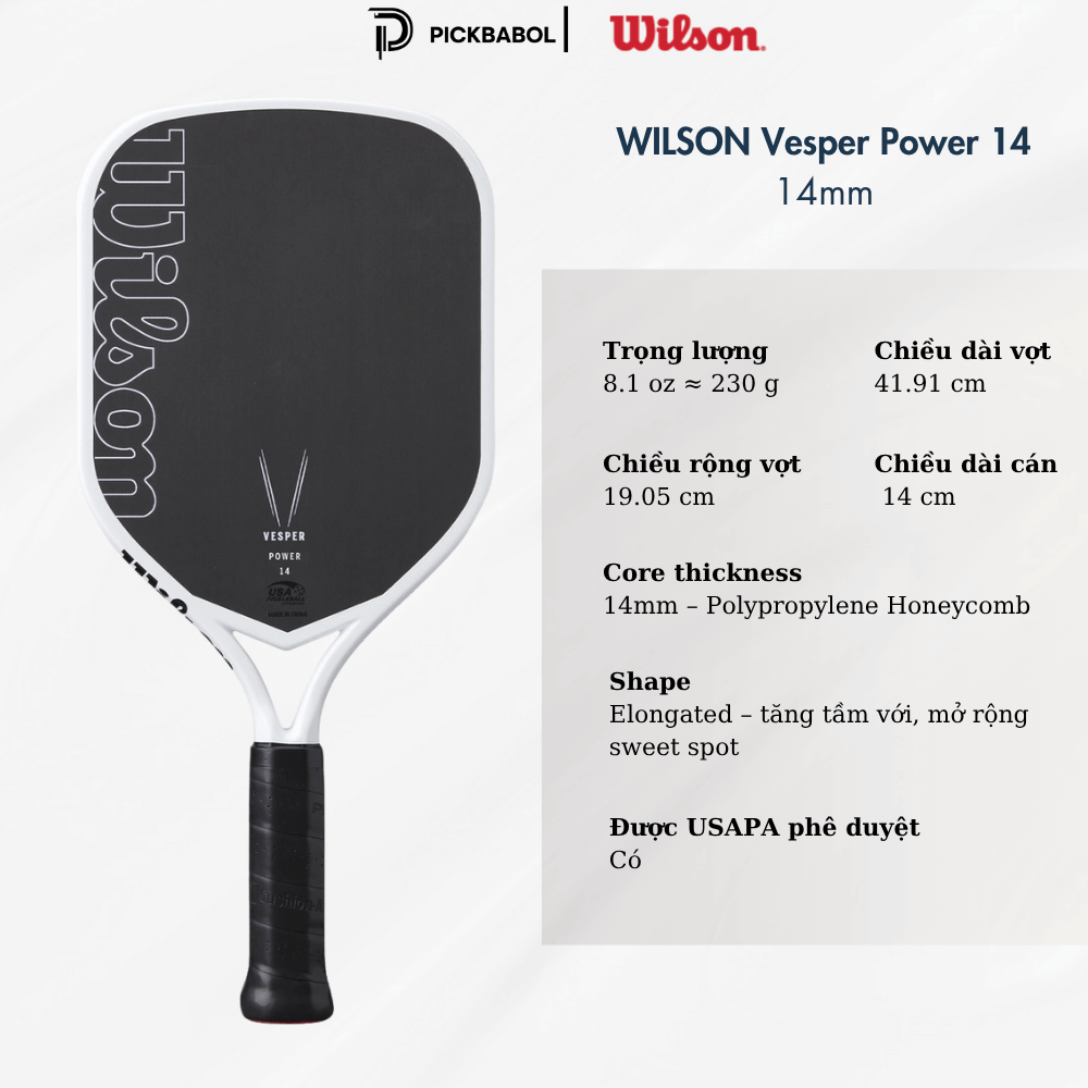 Vợt Pickleball Vesper Power 14