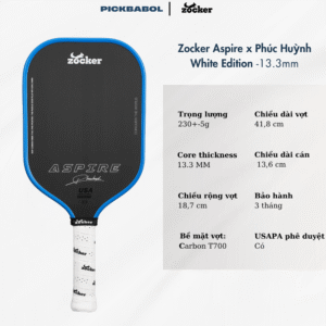 Vợt Pickleball Zocker Aspire x Phúc Huỳnh White Edition