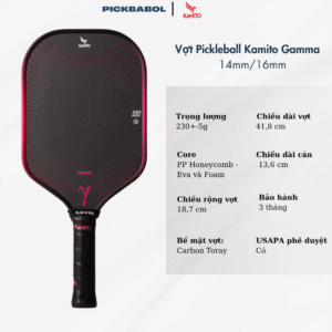 [Pre-order] Vợt Pickleball Kamito Gamma (16mm/14mm)