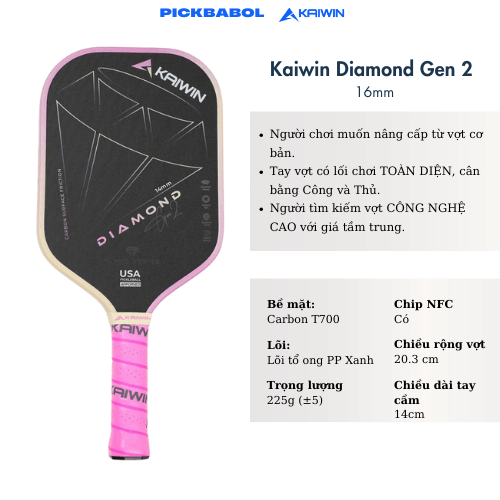 Vợt Pickleball Kaiwin Diamond Gen 2