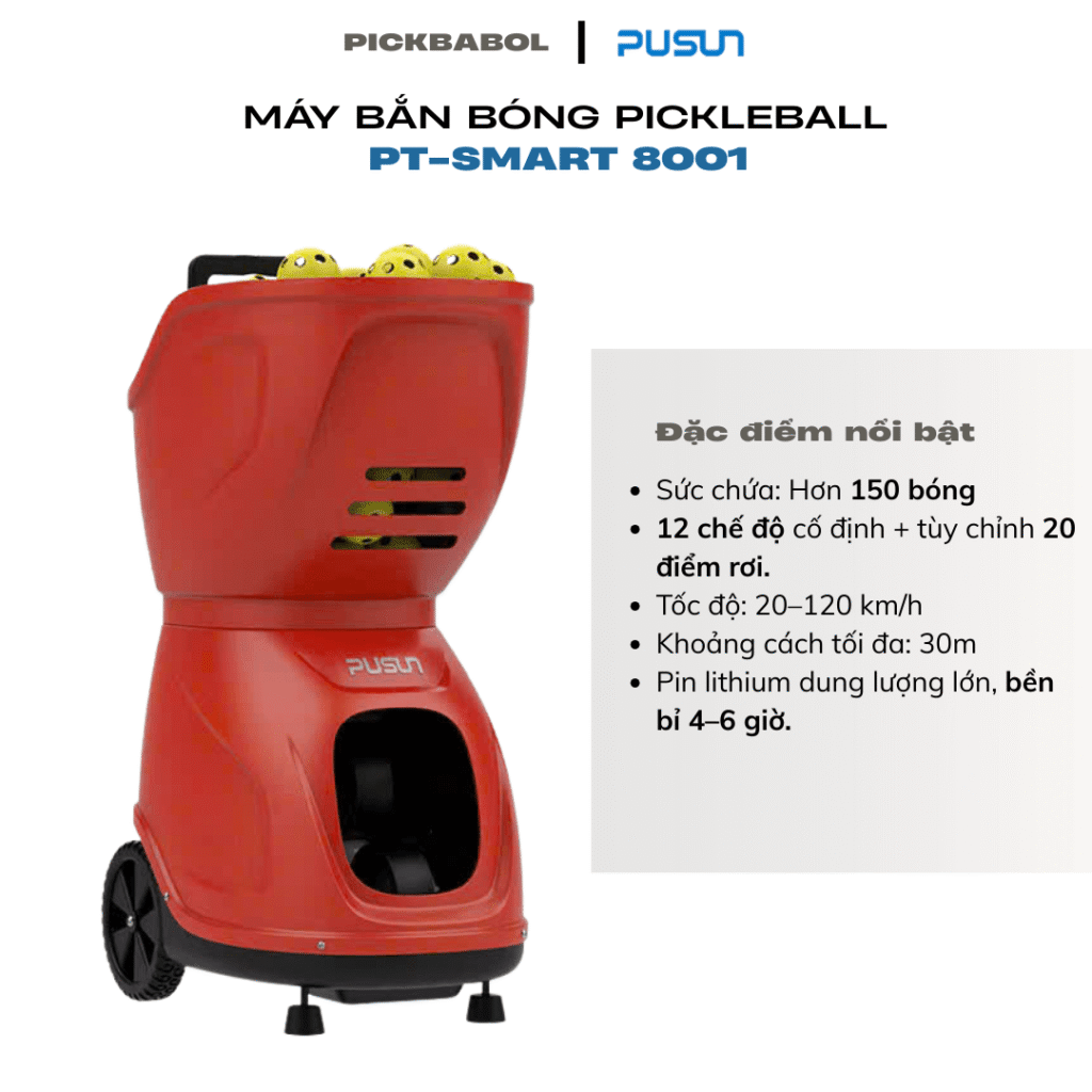 Máy Bắn Bóng Pickleball PUSUN PP-8001 – Phiên Bản Chuyên Nghiệp