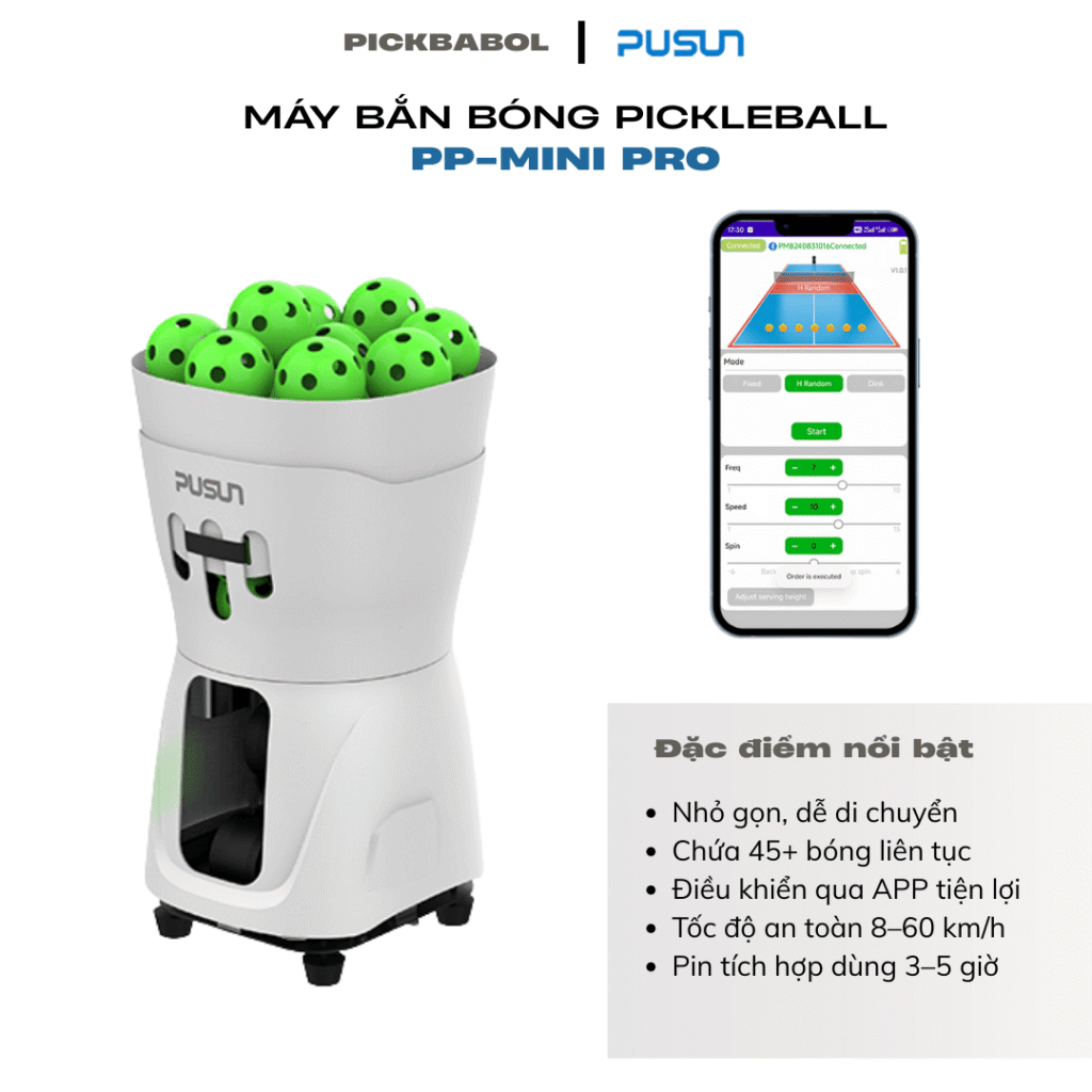 Máy Bắn Bóng Pickleball PUSUN PP-MINI PRO