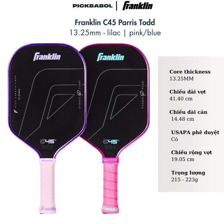 Vợt Pickleball Franklin C45 Parris Todd 13.25mm