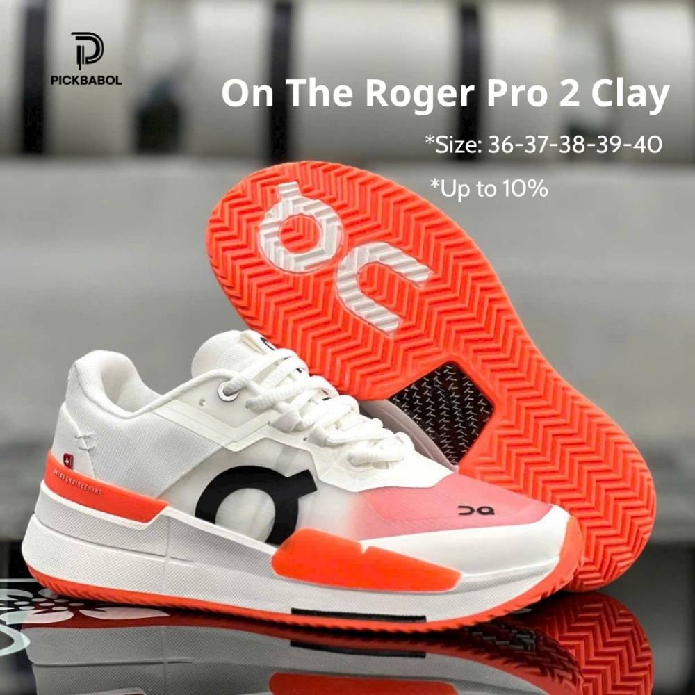 Giày Tennis On The Roger Pro 2 Clay – White Flame