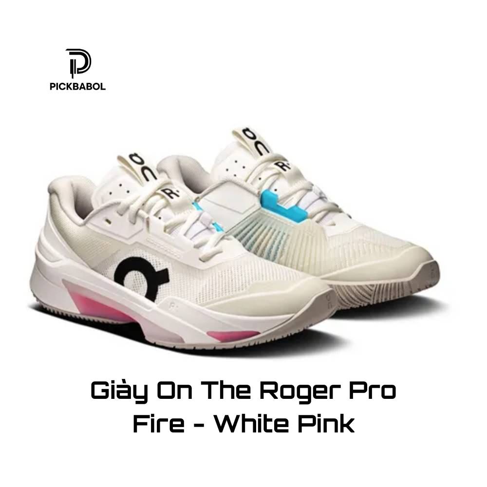 Giày Pickleball On The Roger Pro Fire - White Pink